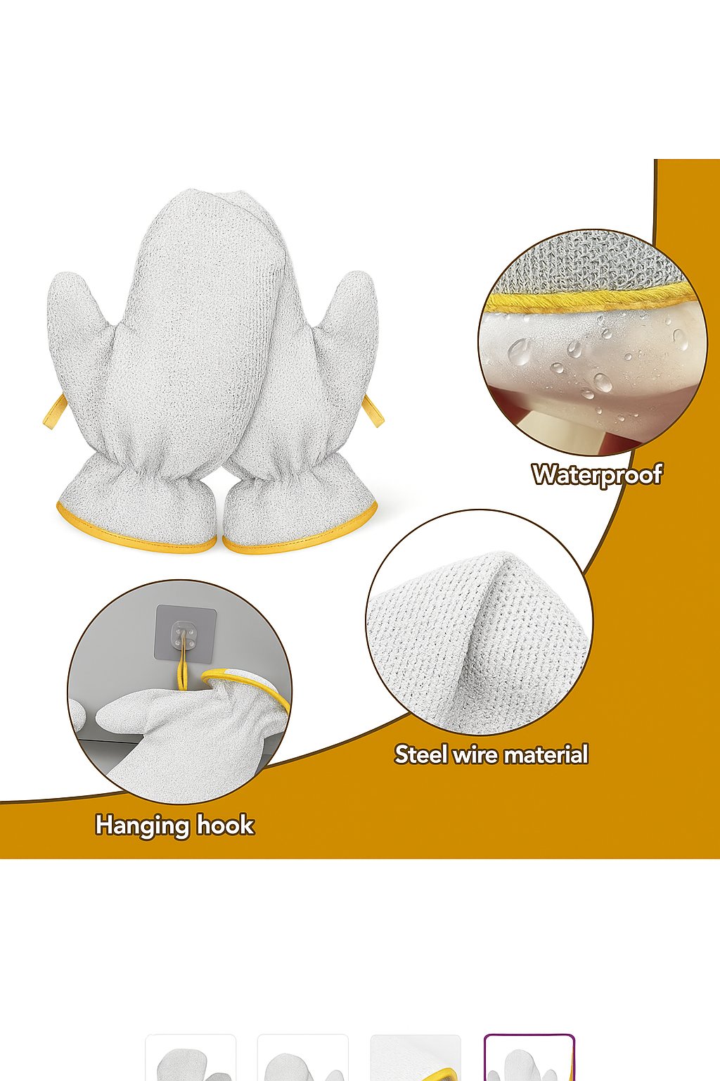 "Reusable Steel Dishwashing Gloves for Kitchen Cleaning Tools – Heat & Water Resistant, Skin-Friendly Hand Protection Mitts with Strong Grip"